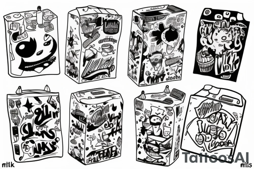 milk carton tattoo idea