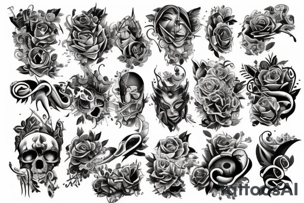 Full arm mechanics style tattoo tattoo idea