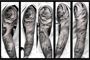 Full arm mechanics style tattoo tattoo idea
