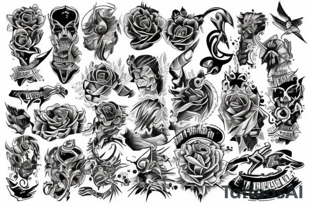 Full arm mechanics style tattoo tattoo idea