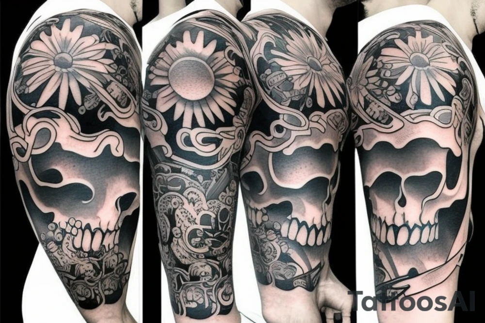 Full arm mechanics style tattoo tattoo idea
