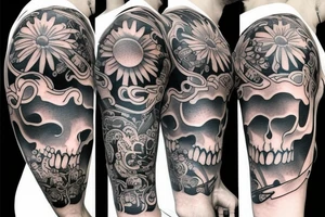 Full arm mechanics style tattoo tattoo idea