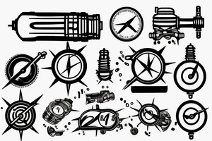 Combustion engine, speedometer, spark plug tattoo idea
