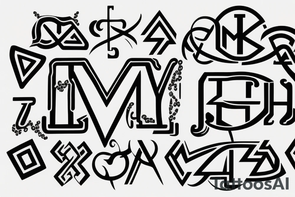 LOGO WITH 2 LETTERS Y AND M tattoo idea