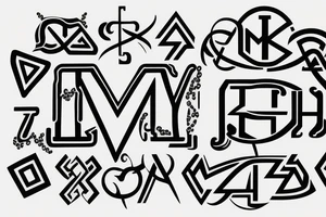 LOGO WITH 2 LETTERS Y AND M tattoo idea