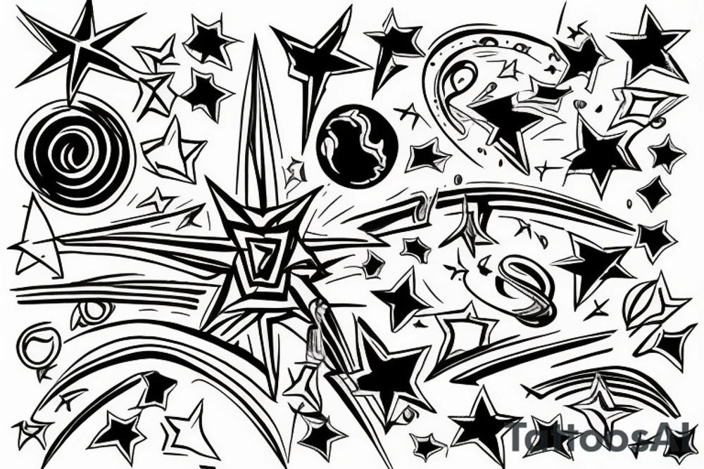 Shooting star tattoo idea