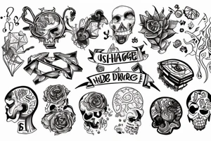 Something about having ADHD, with chaos on the one side of a brain and logical side, with a bridge in the middle tattoo idea