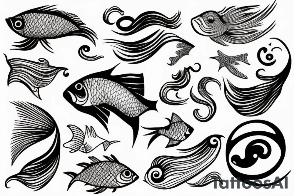 fish in a wave tattoo idea