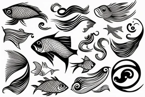 fish in a wave tattoo idea