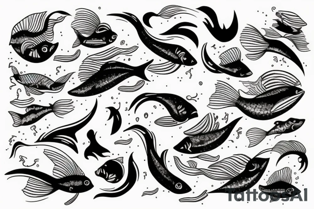 fish in a wave tattoo idea