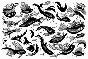 fish in a wave tattoo idea