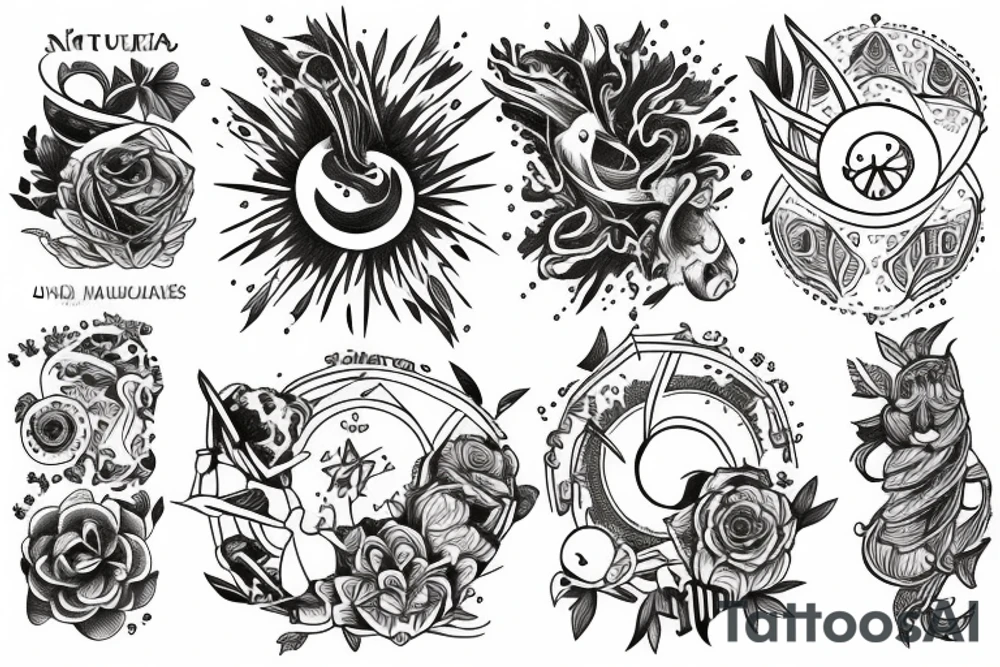 universe and nature tattoo idea