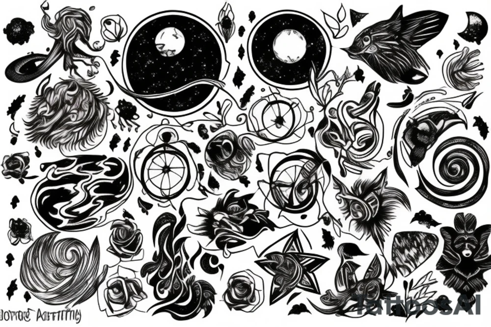 universe and nature tattoo idea