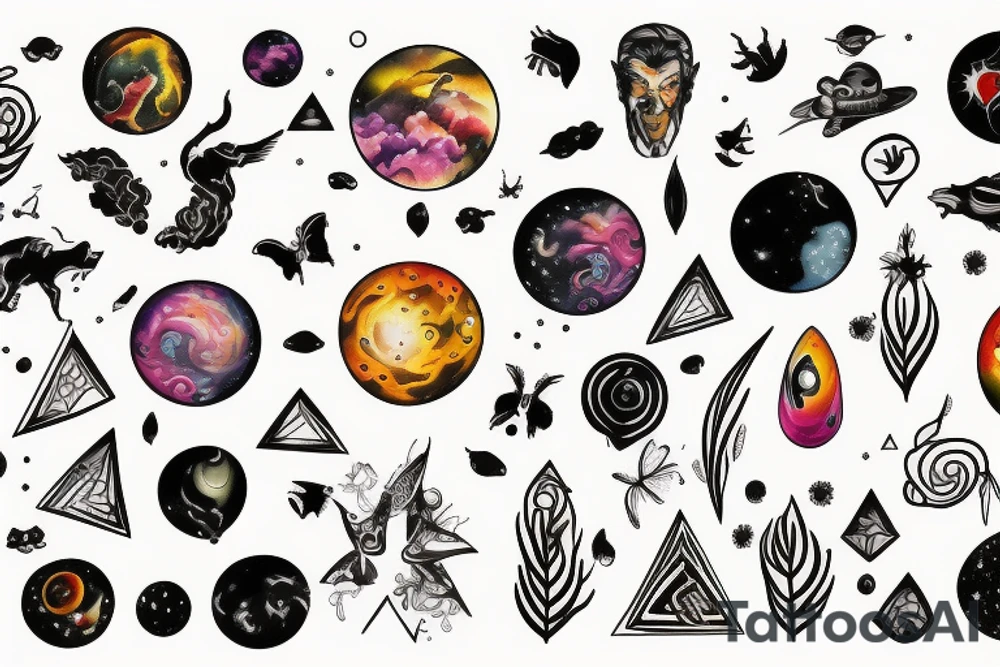 universe and nature tattoo idea