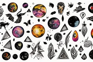 universe and nature tattoo idea