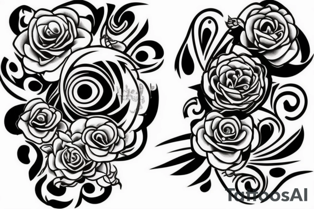 Neotraditional style big eye with roses tattoo idea Neotraditional style big eye with roses tattoo idea