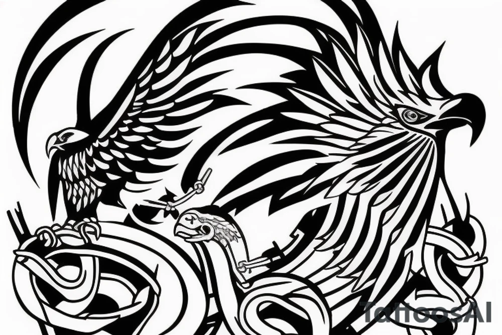 Neotraditional style Eagle Claw coming out of chains tattoo idea Neotraditional style Eagle Claw coming out of chains tattoo idea