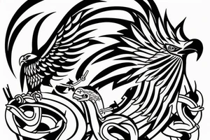 Neotraditional style Eagle Claw coming out of chains tattoo idea