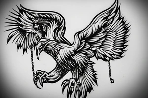 Neotraditional style Eagle Claw coming out of chains tattoo idea