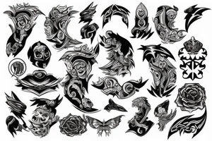 Black and grey on back tattoo idea