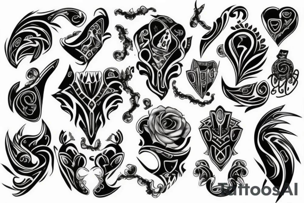 Black and grey on back tattoo idea