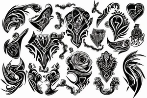Black and grey on back tattoo idea