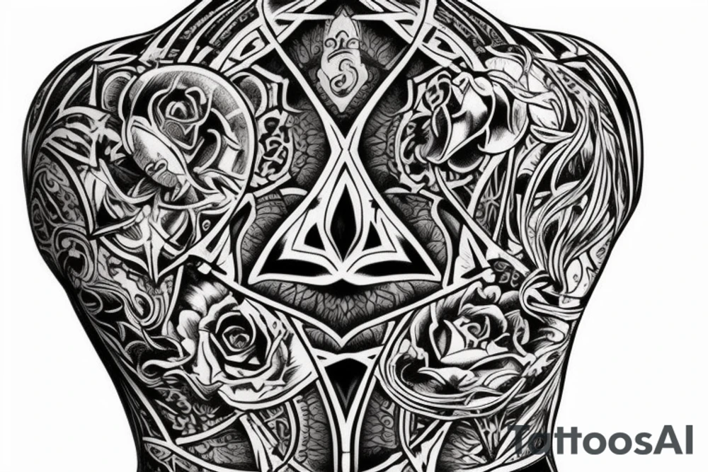 Gothic back tattoo tattoo idea