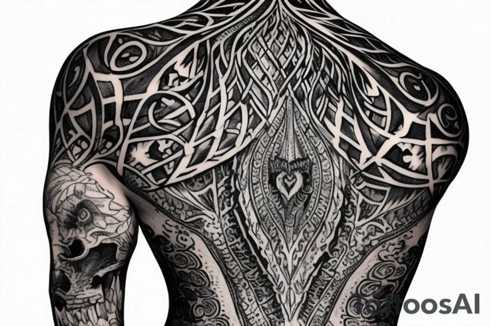 Gothic back tattoo tattoo idea