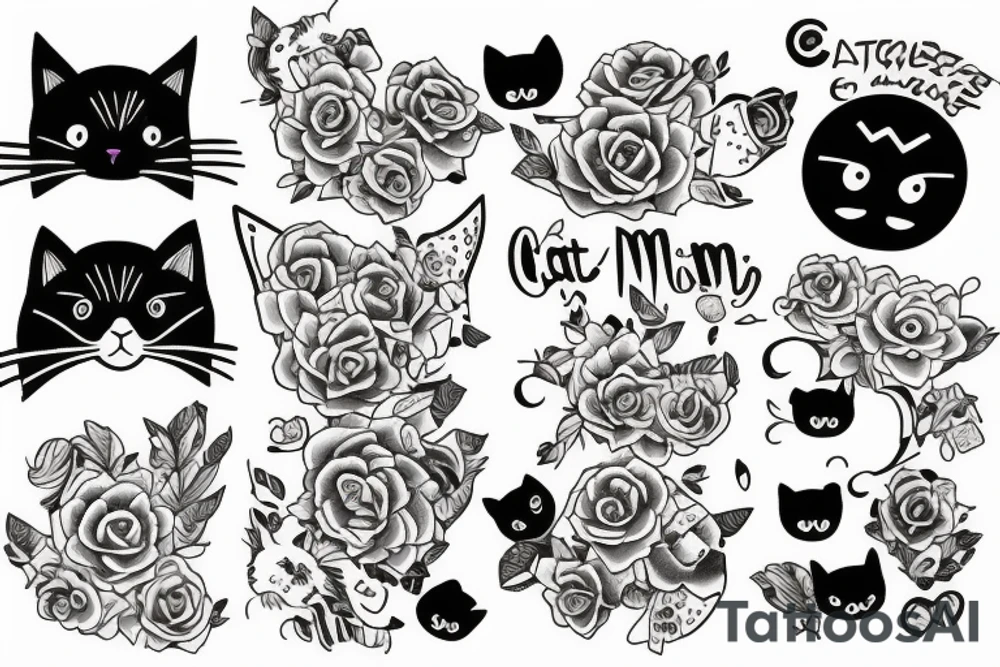 Cat mom tattoo idea
