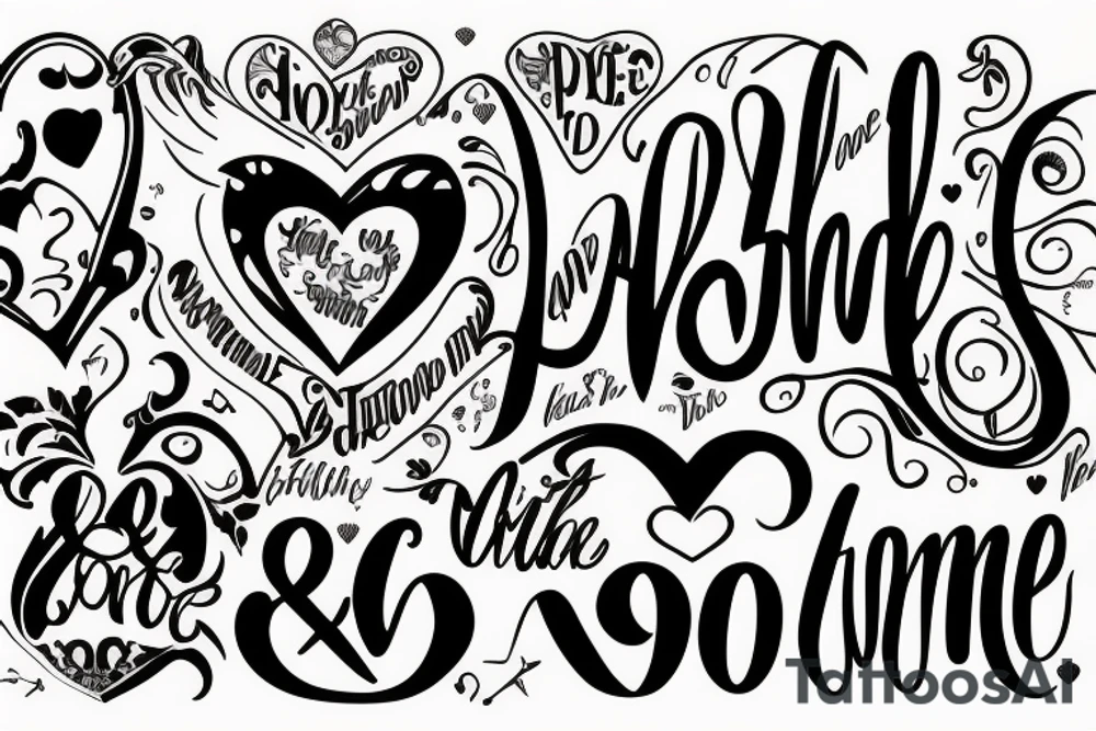 Blending the word Amore and 1990 tattoo idea