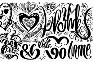 Blending the word Amore and 1990 tattoo idea