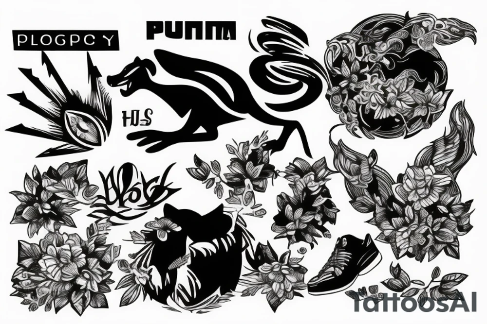 Puma jumping tattoo idea