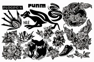 Puma jumping tattoo idea