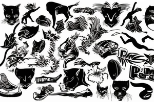 Puma jumping tattoo idea