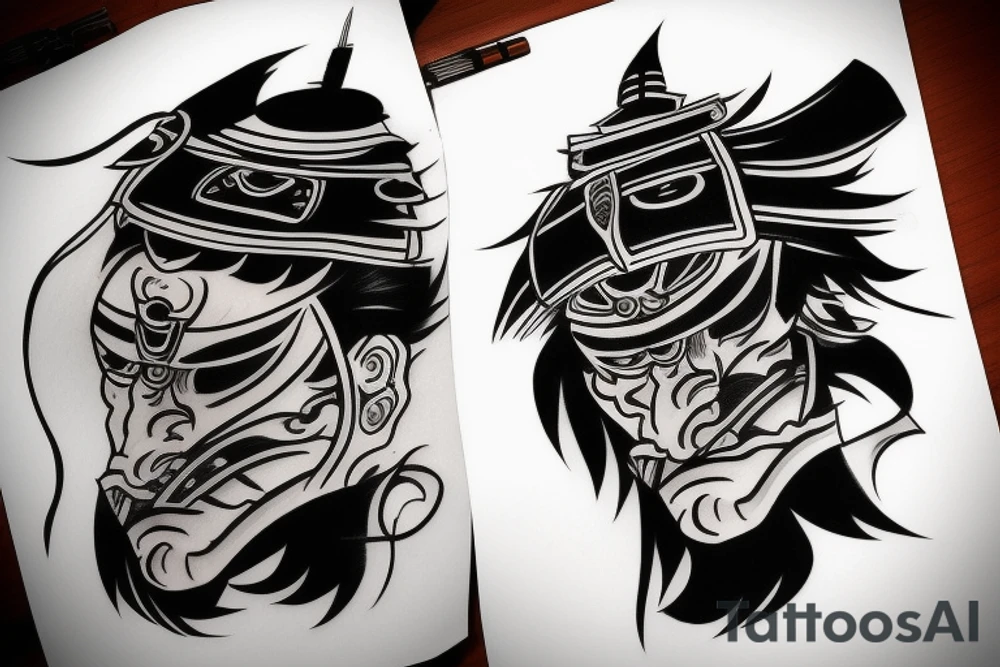 Samurai Mask tattoo idea