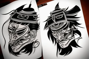 Samurai Mask tattoo idea