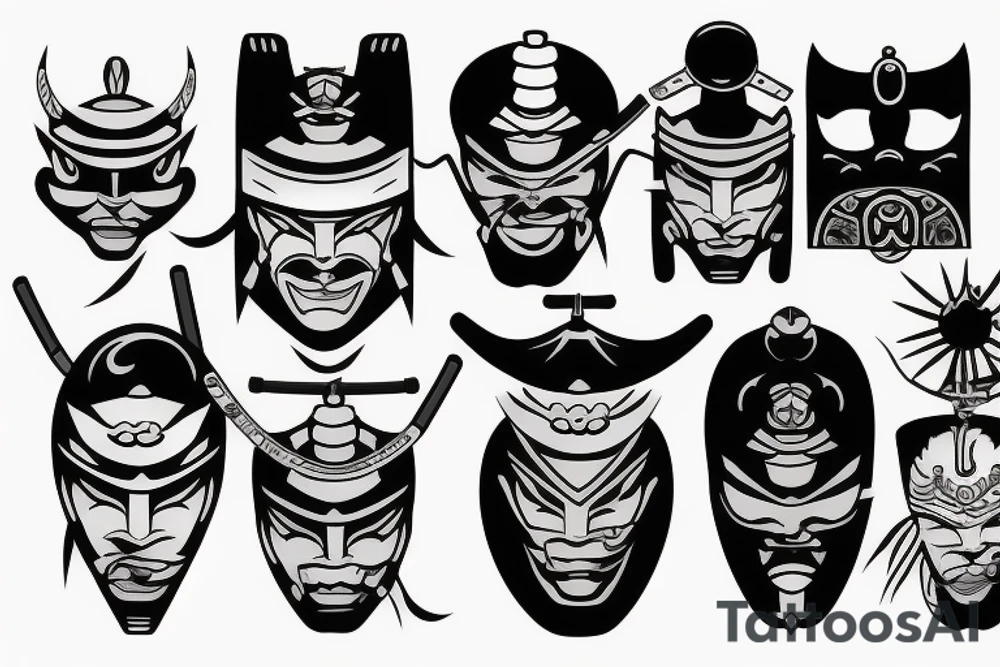 Samurai Mask tattoo idea