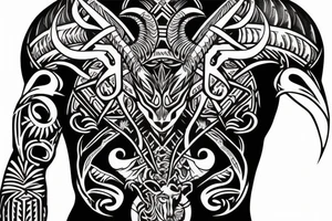 Shoulder
 armor with a demonic capricorn tattoo idea