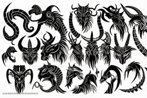 Shoulder
 armor with a demonic capricorn tattoo idea