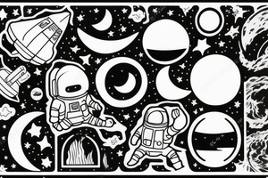 astronaut holding moon tattoo idea