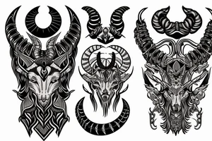 Shoulder
 armor with a demonic capricorn tattoo idea