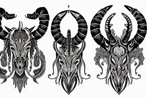 Shoulder
 armor with a demonic capricorn tattoo idea