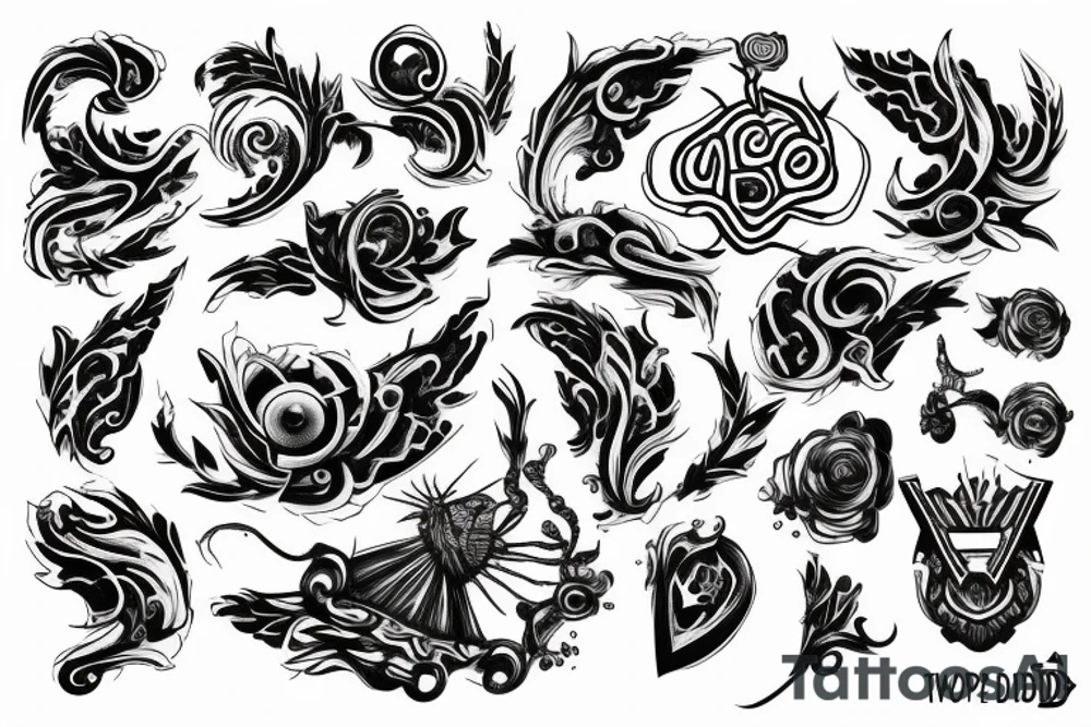 3D trippy of word " AUDAX " tattoo idea