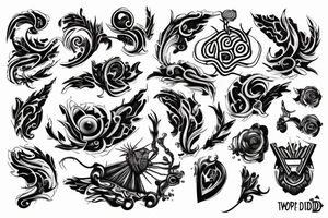 3D trippy of word " AUDAX " tattoo idea