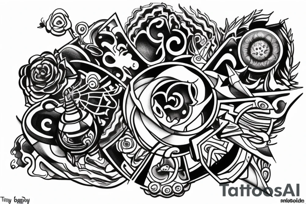 3D trippy word " AUDAX " tattoo idea