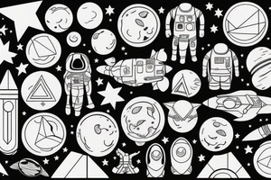 astronaut and moon tattoo idea