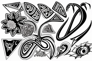 3D trippy word " AUDAX " tattoo idea