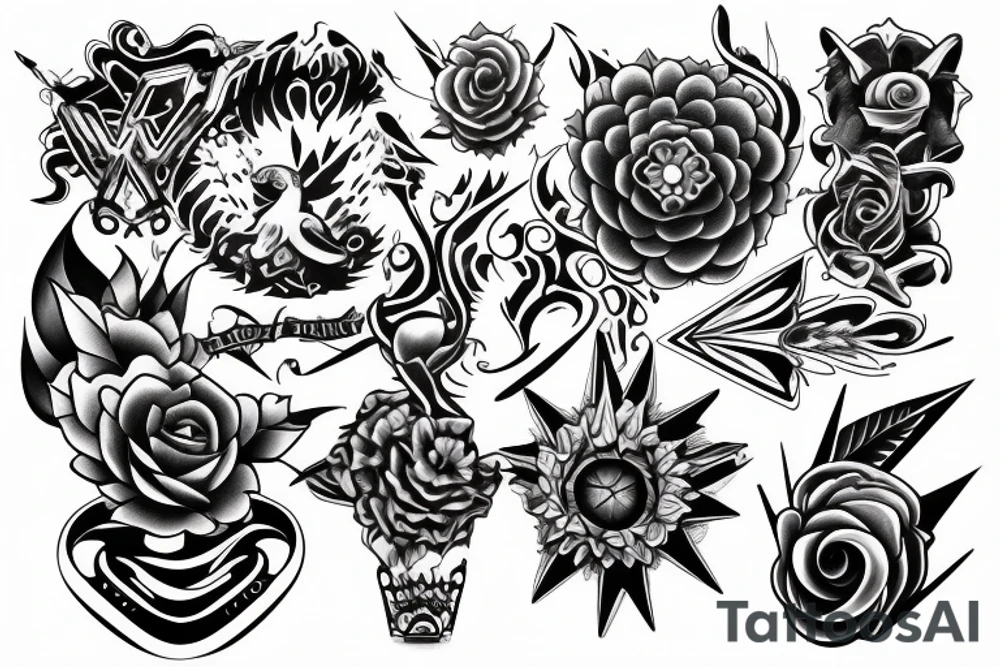 3D trippy word " AUDAX " tattoo idea