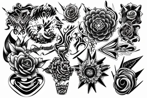 3D trippy word " AUDAX " tattoo idea