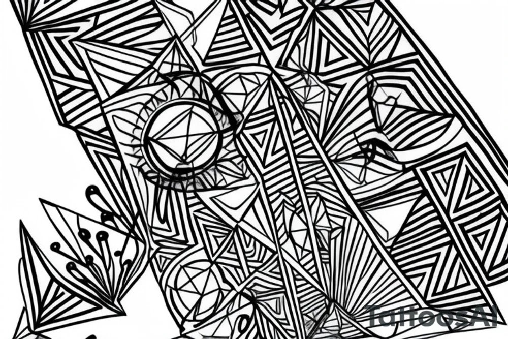 geometric tattoo which is triangular and is about my grandma who passed away tattoo idea